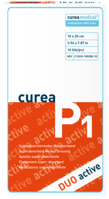 CUREA P1 duo active superabs.Wundaufl.10x20 cm